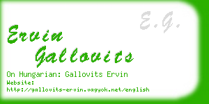 ervin gallovits business card